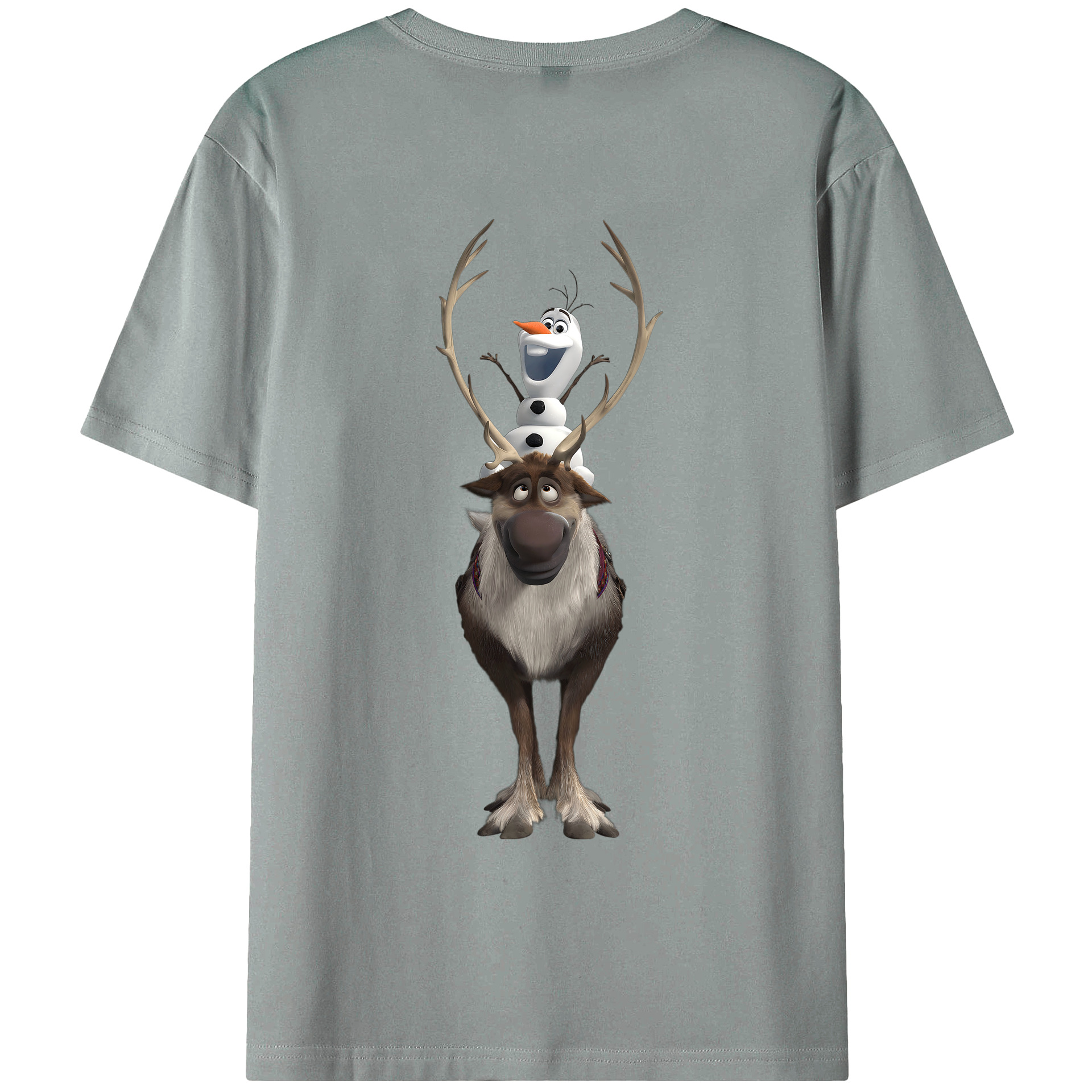 （画像用） アナと雪の女王 アンナ エルサ Frozen Anna Elsa 綿100％ メンズ半袖Tシャツ（バックプリント） 通気性
